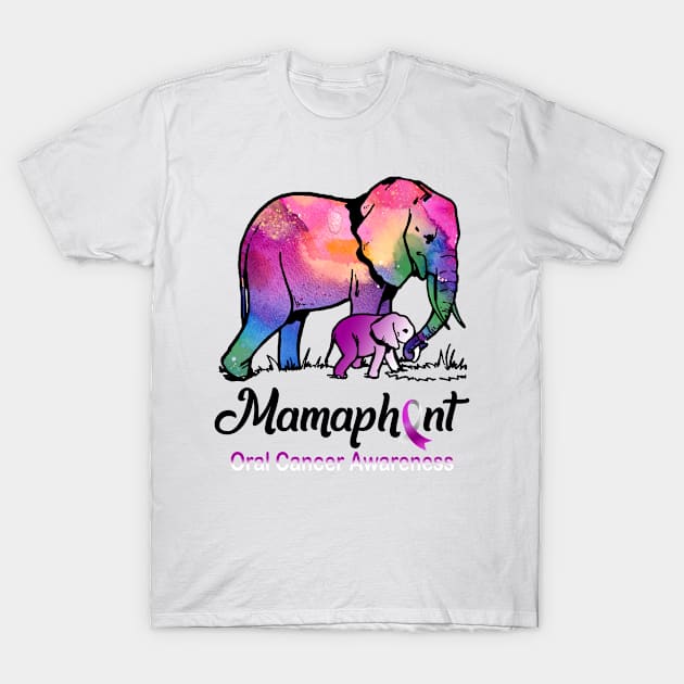 Mama Elephant Mamaphant Oral Cancer Awareness T-Shirt by ThePassion99